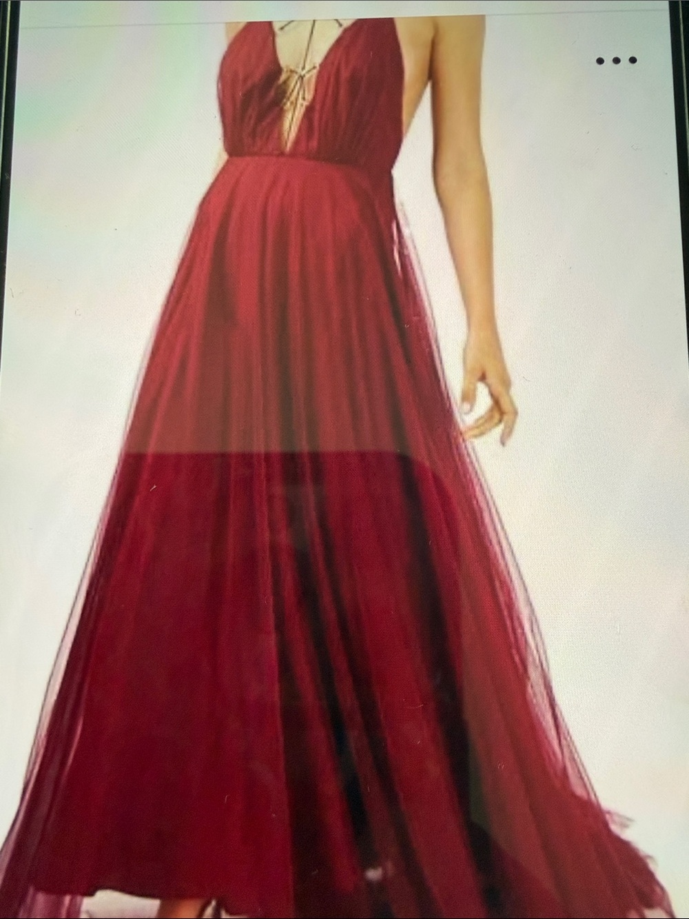 Topshop Red Wine Tulle Evening Dress Lace Up Backless - Picture 5 of 5